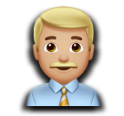 Emoji of a man in a shirt and tie representing advisors and consultants