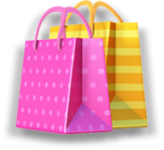 Shopping bags emoji representing high-foot-traffic retail venues