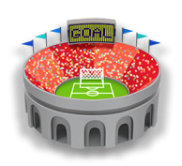 Stadium emoji symbolizing churches, youth centers, and community halls